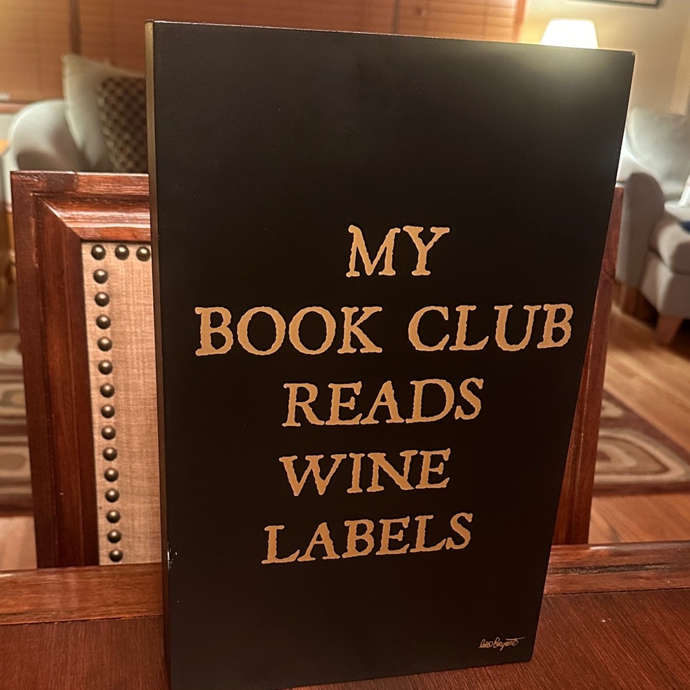 Black and Gold Book Club Sign